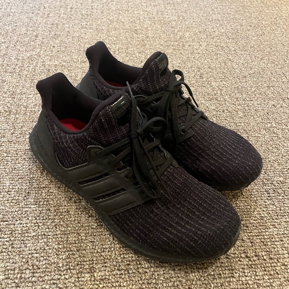 Triple black ultra boost, size 8 men’s.